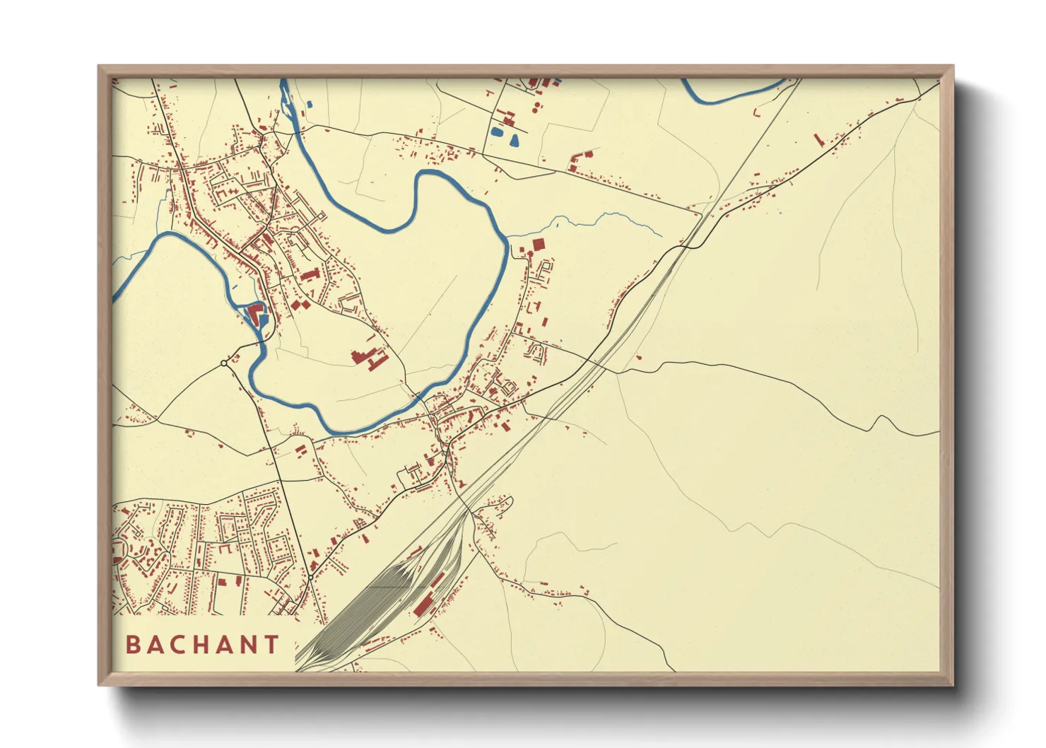 Une affiche de carte sur Bachant