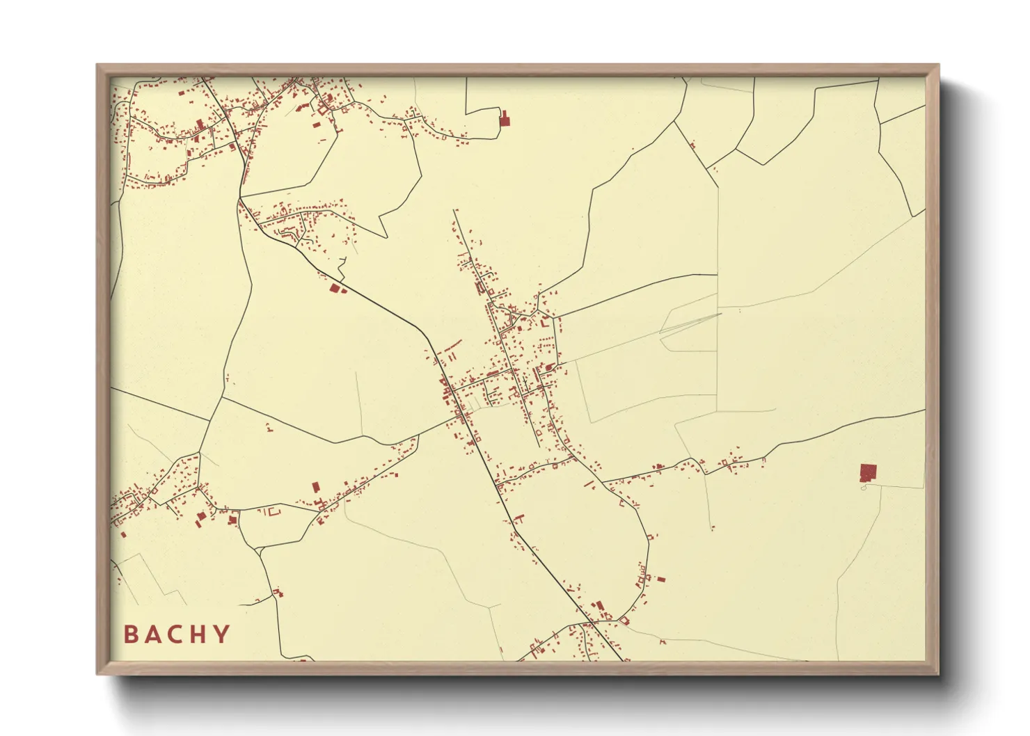 Une affiche de carte sur Bachy