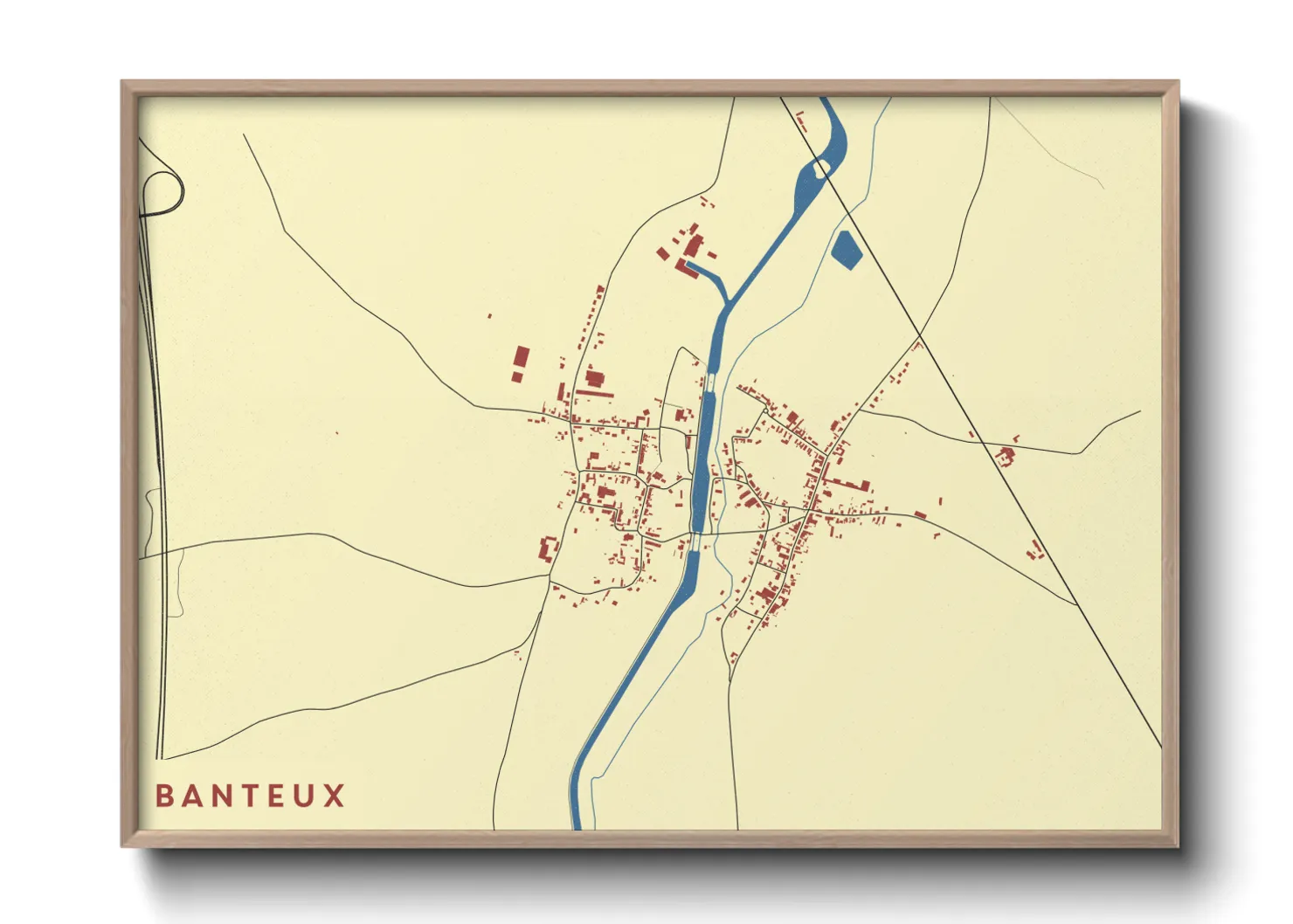 Une affiche de carte sur Banteux