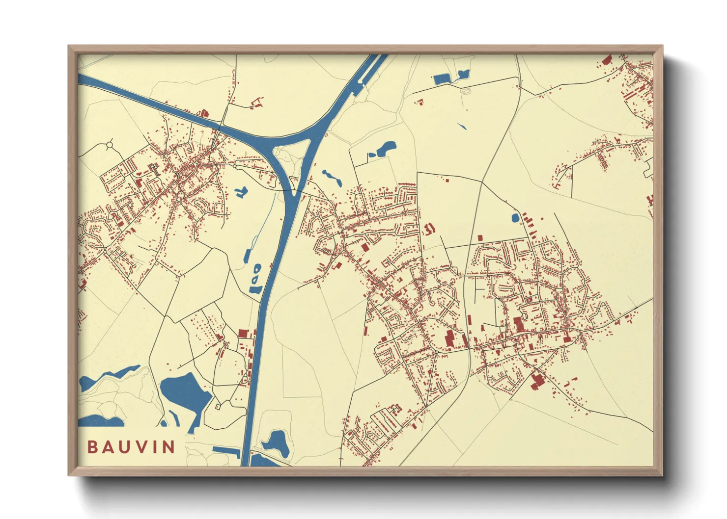 Une affiche de carte sur Bauvin