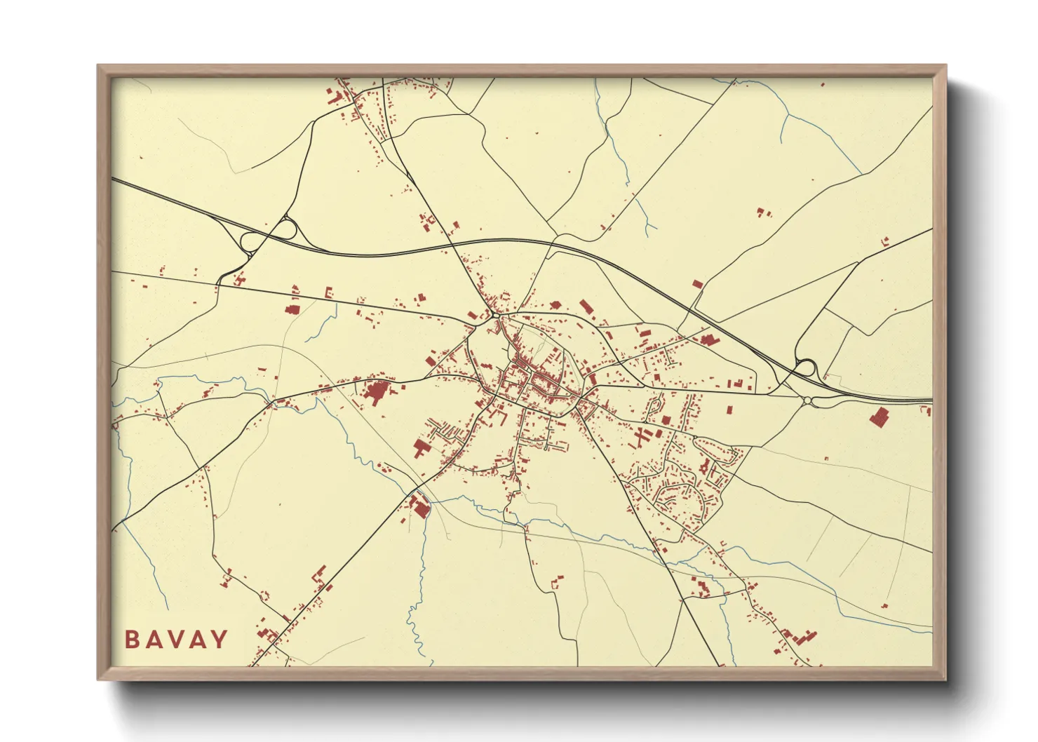 Une affiche de carte sur Bavay