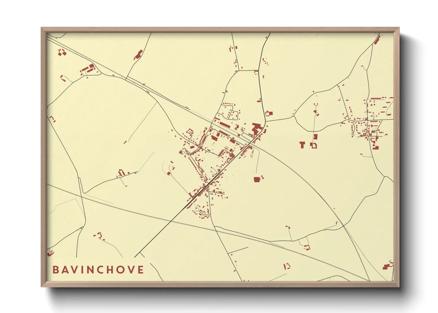 Une affiche de carte sur Bavinchove