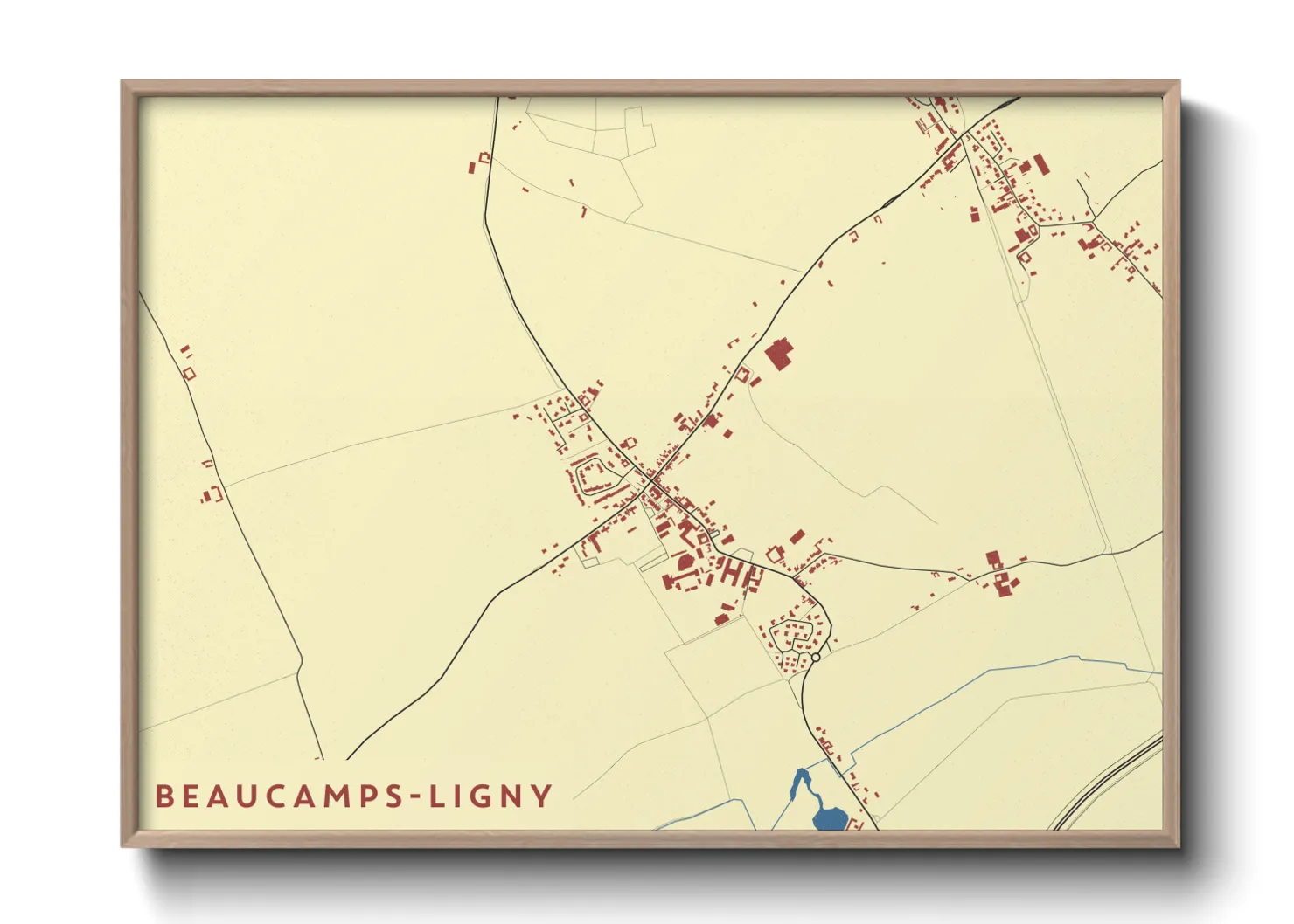 Une affiche de carte sur Beaucamps-Ligny