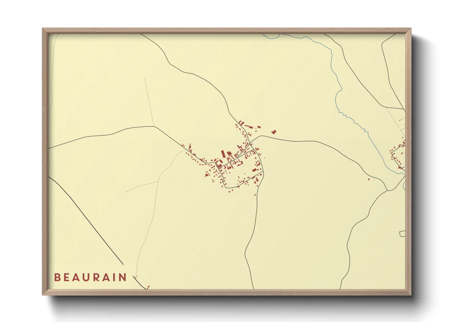 Une affiche de carte sur Beaurain