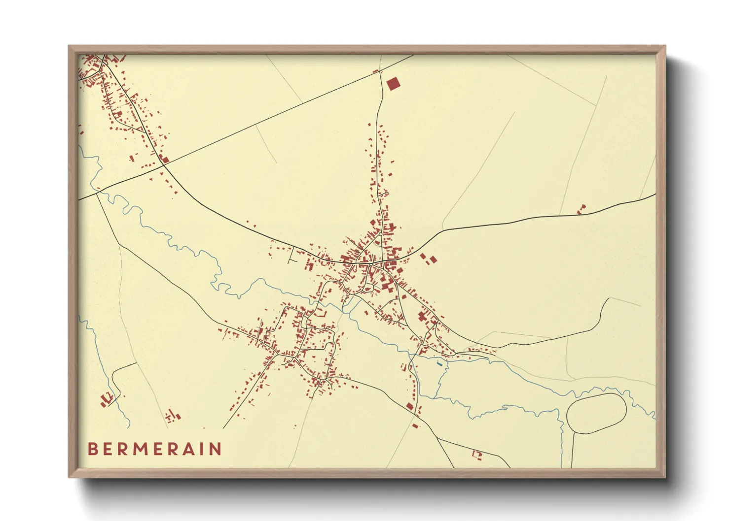 Une affiche de carte sur Bermerain