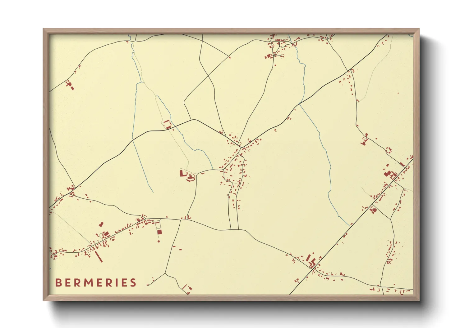Une affiche de carte sur Bermeries