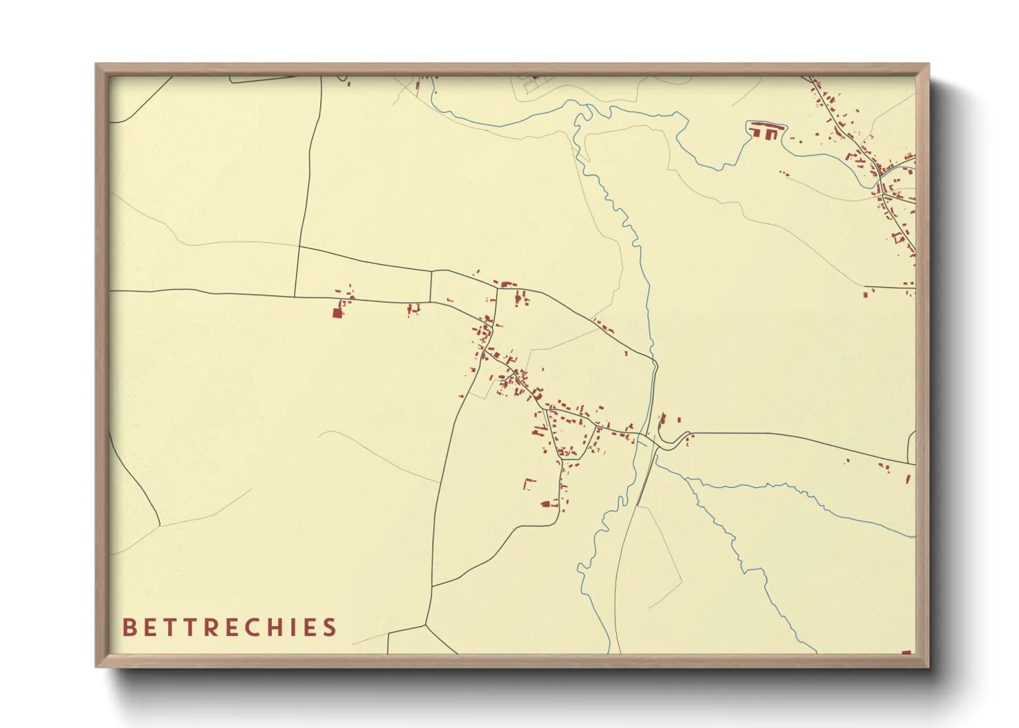 Une affiche de carte sur Bettrechies