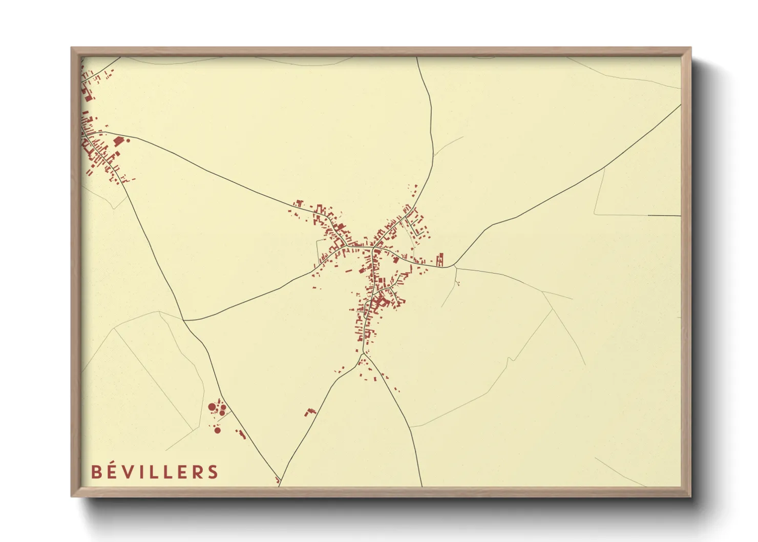 Une affiche de carte sur Bévillers