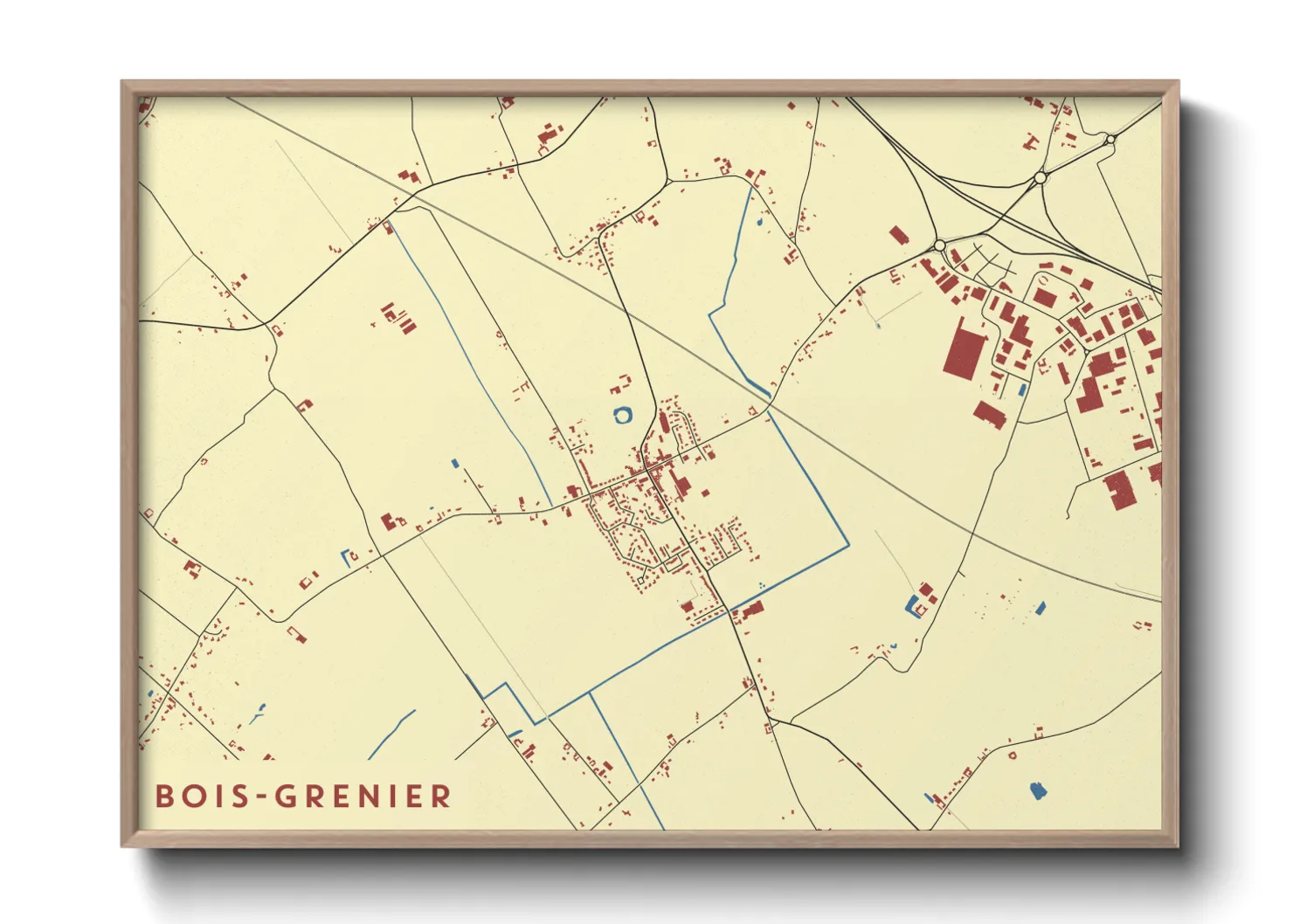 Une affiche de carte sur Bois-Grenier