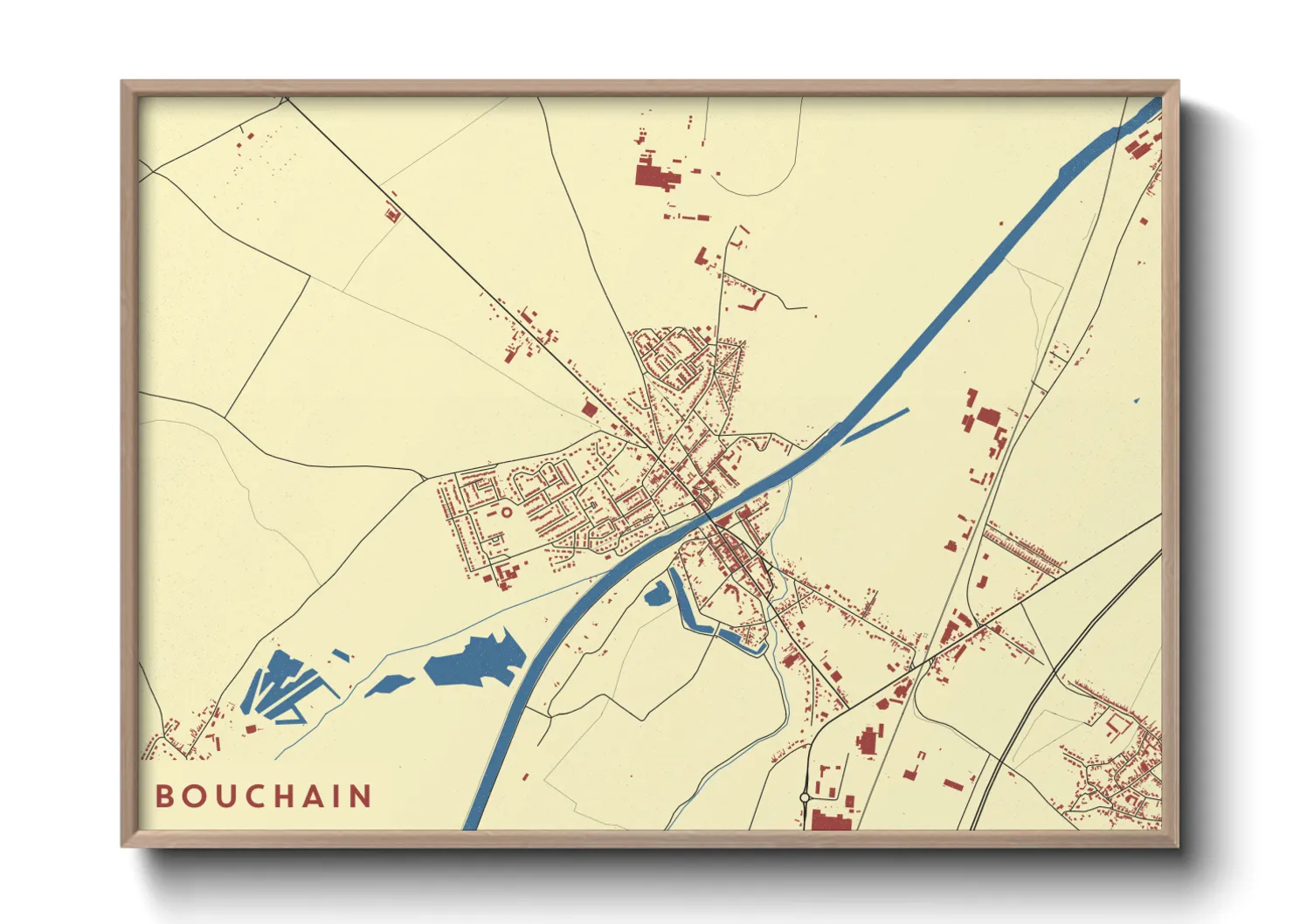 Une affiche de carte sur Bouchain