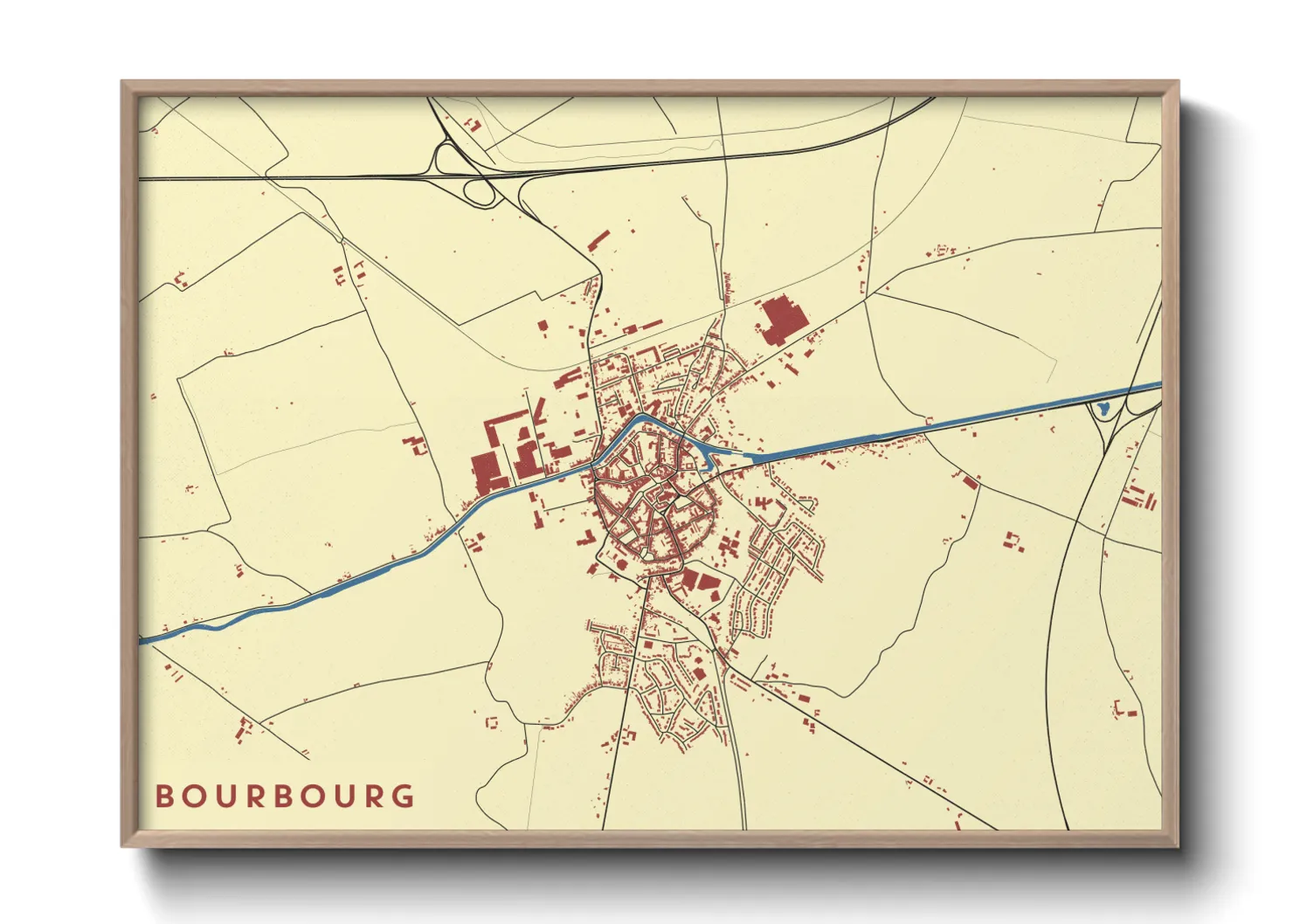 Une affiche de carte sur Bourbourg
