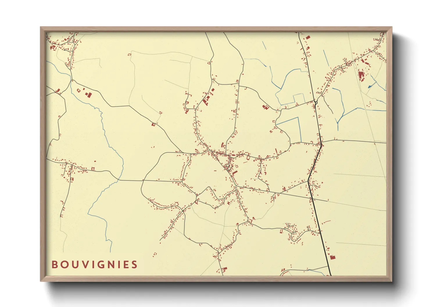 Une affiche de carte sur Bouvignies