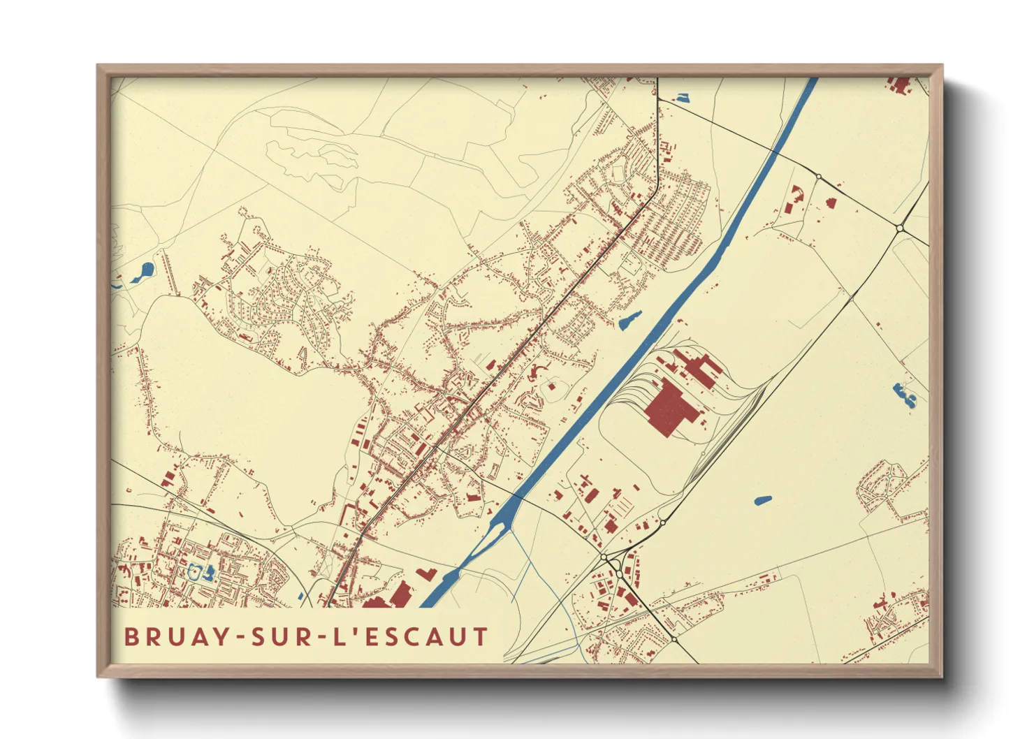 Une affiche de carte sur Bruay-sur-l'Escaut