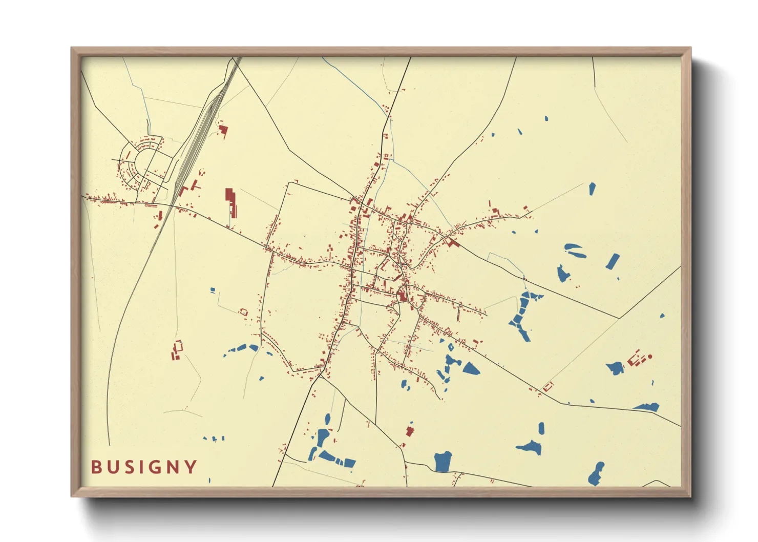 Une affiche de carte sur Busigny