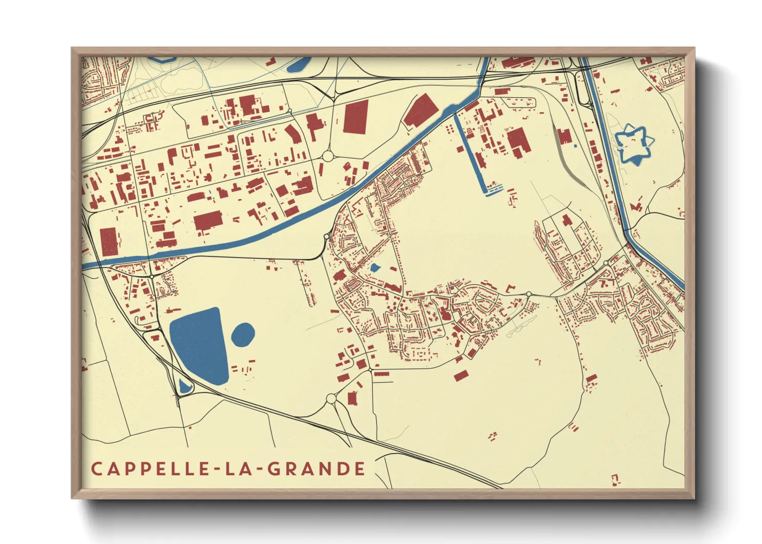 Une affiche de carte sur Cappelle-la-Grande