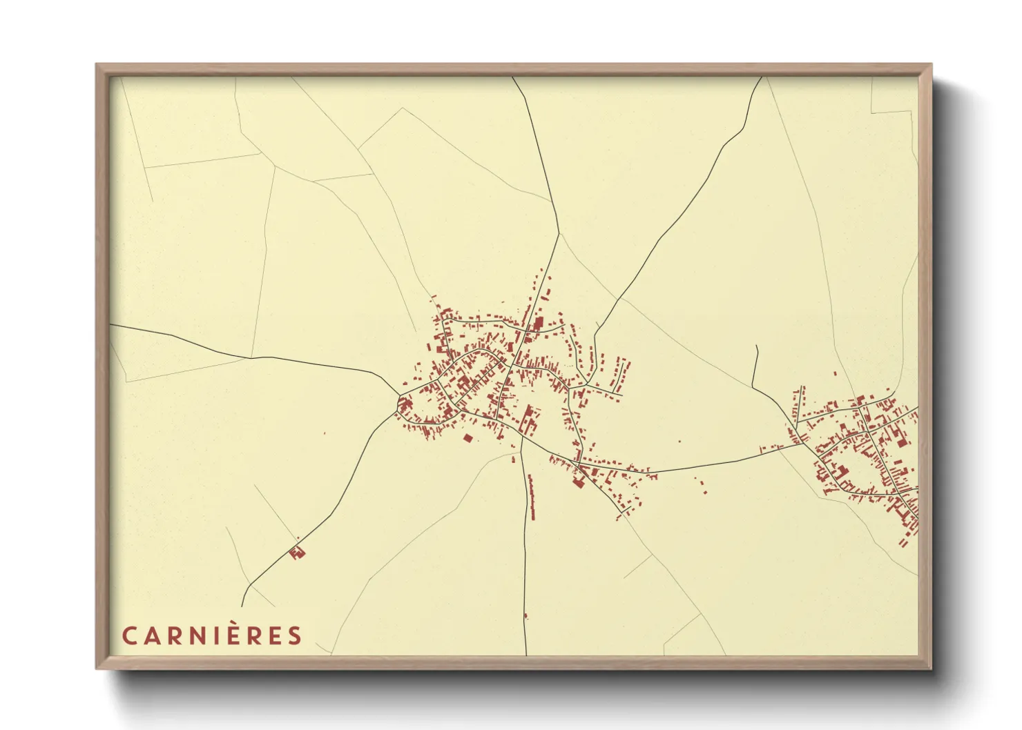 Une affiche de carte sur Carnières