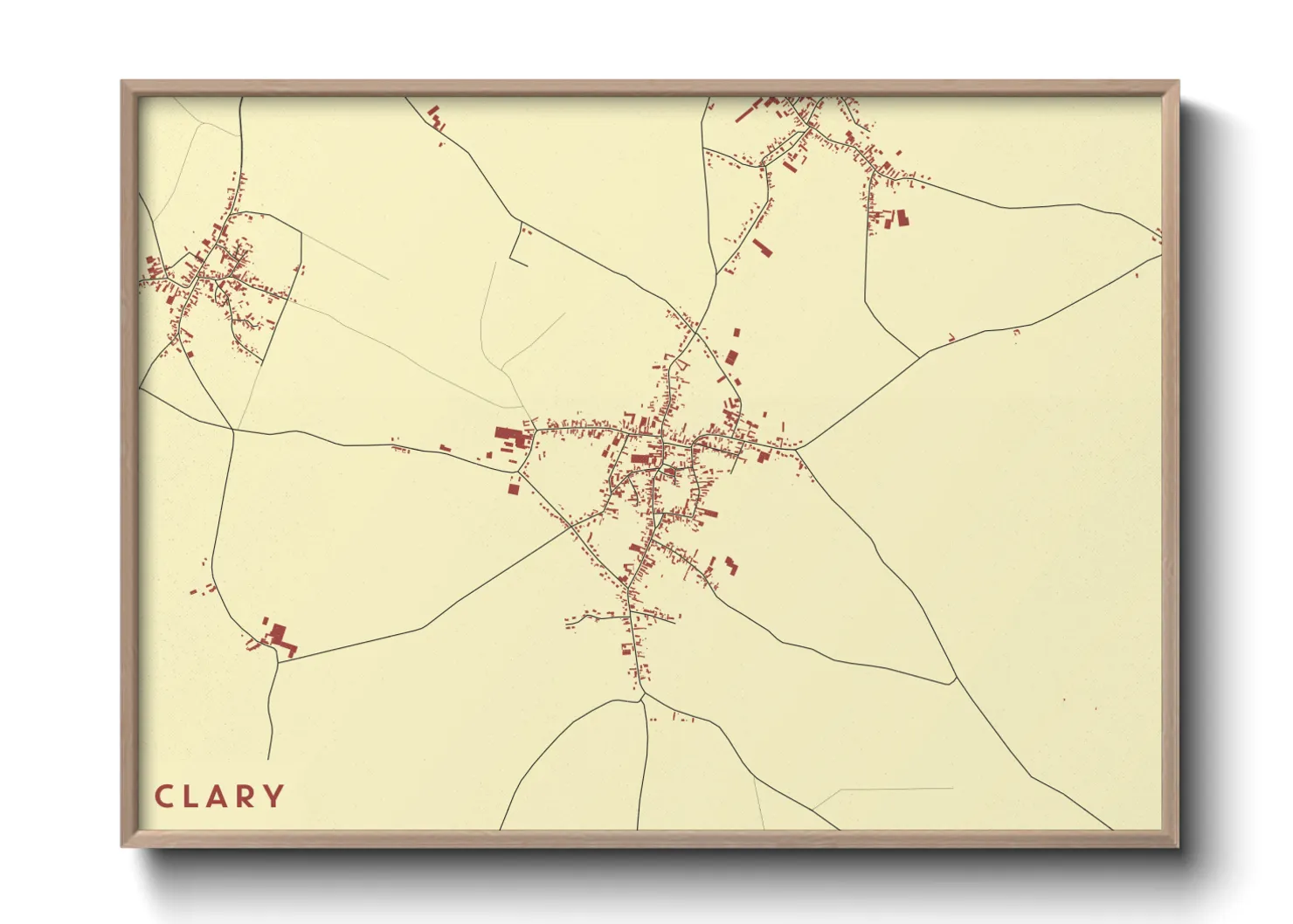 Une affiche de carte sur Clary