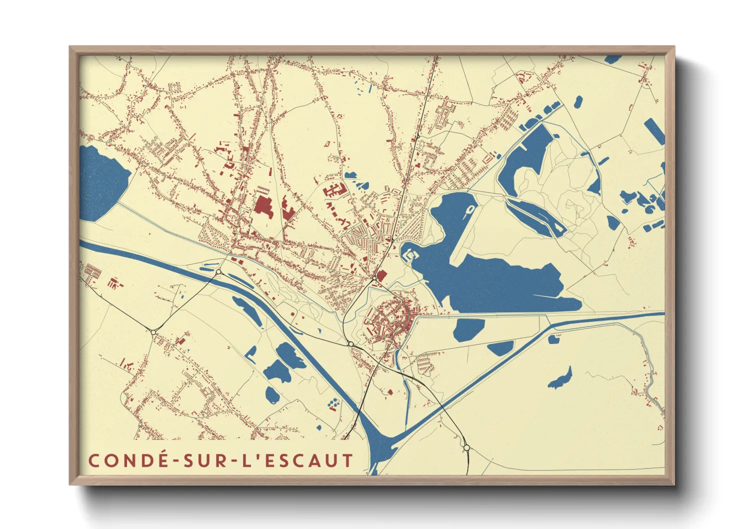 Une affiche de carte sur Condé-sur-l'Escaut