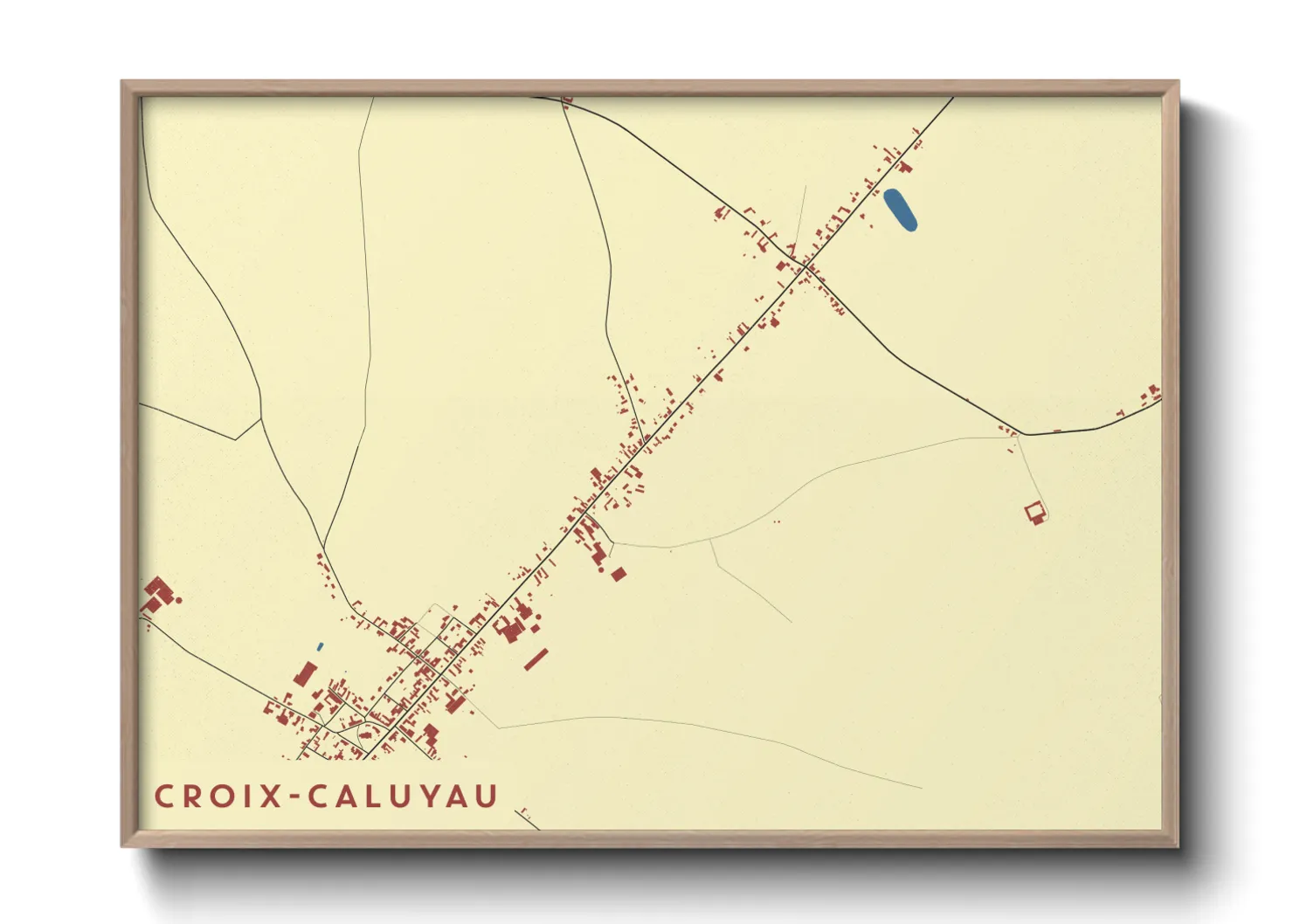 Une affiche de carte sur Croix-Caluyau