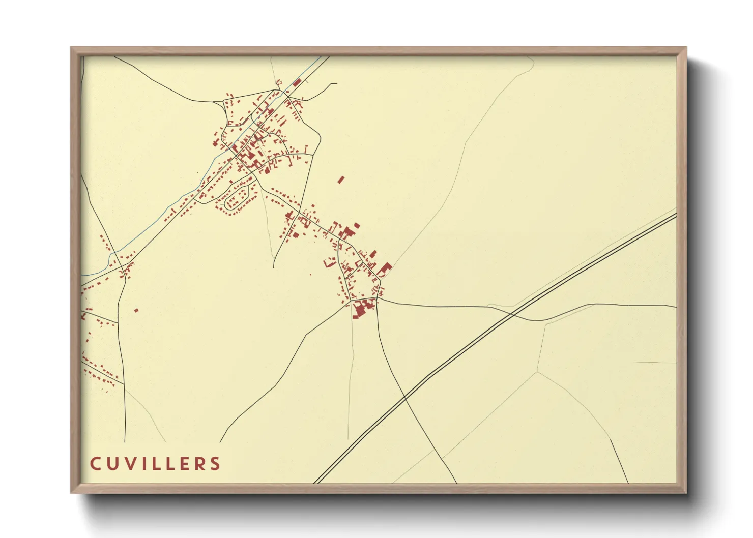 Une affiche de carte sur Cuvillers