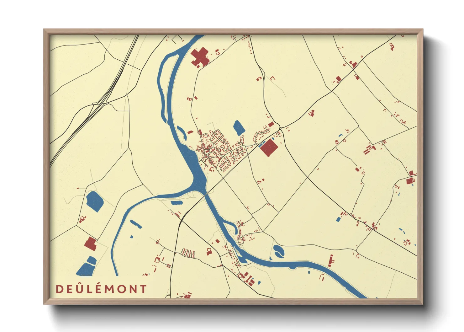 Une affiche de carte sur Deûlémont