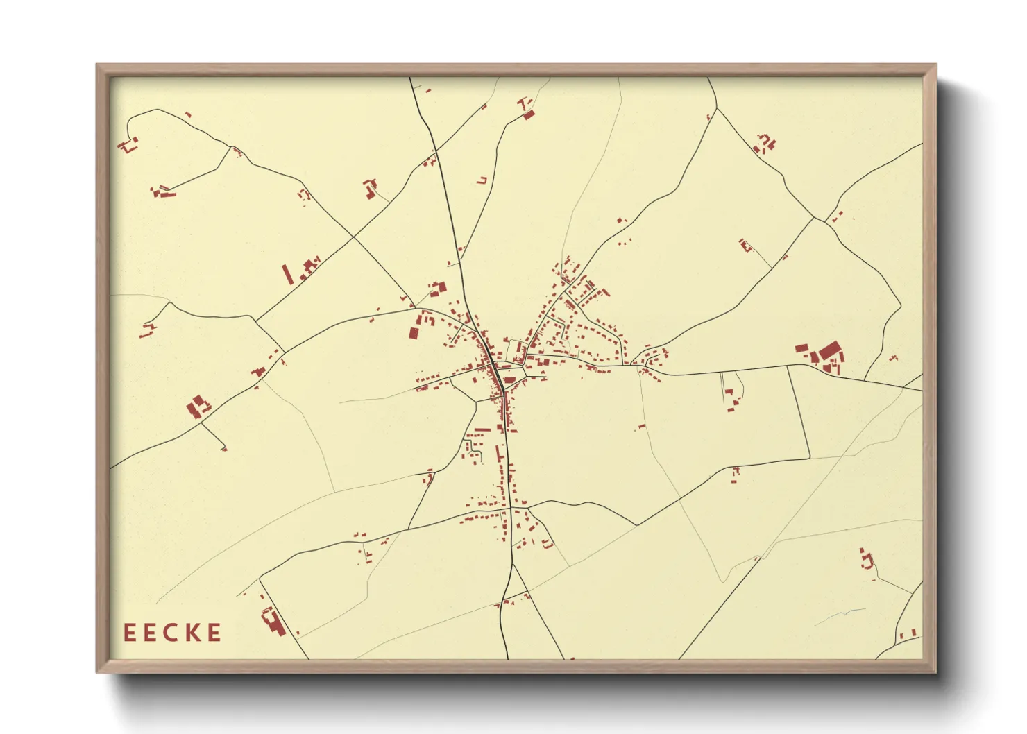 Une affiche de carte sur Eecke