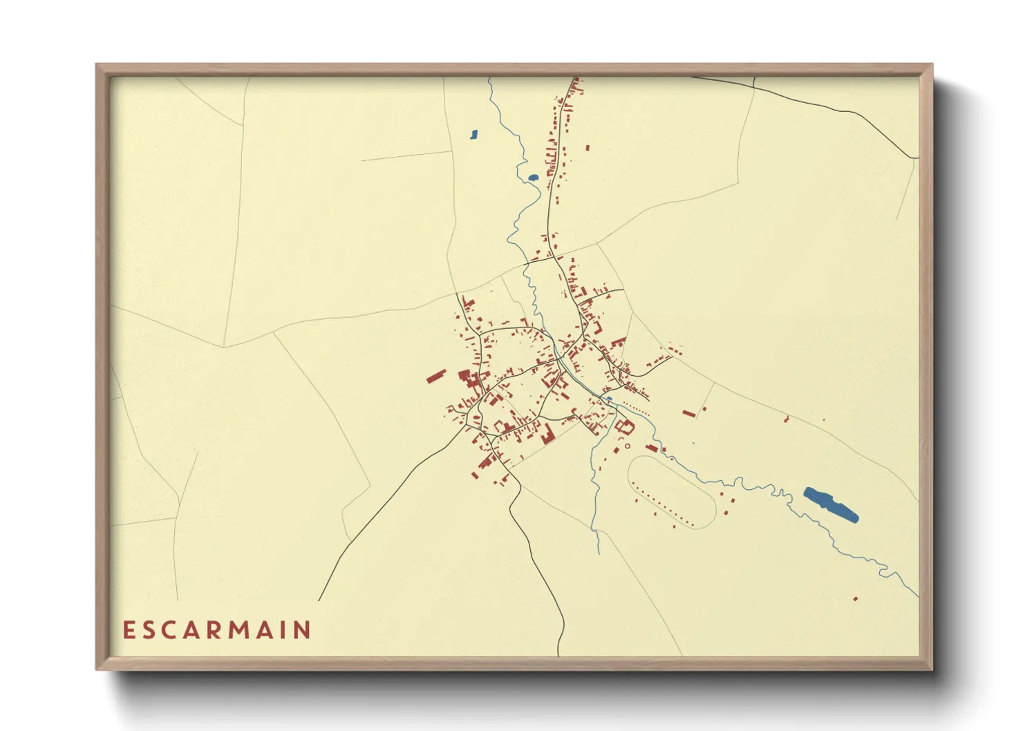 Une affiche de carte sur Escarmain