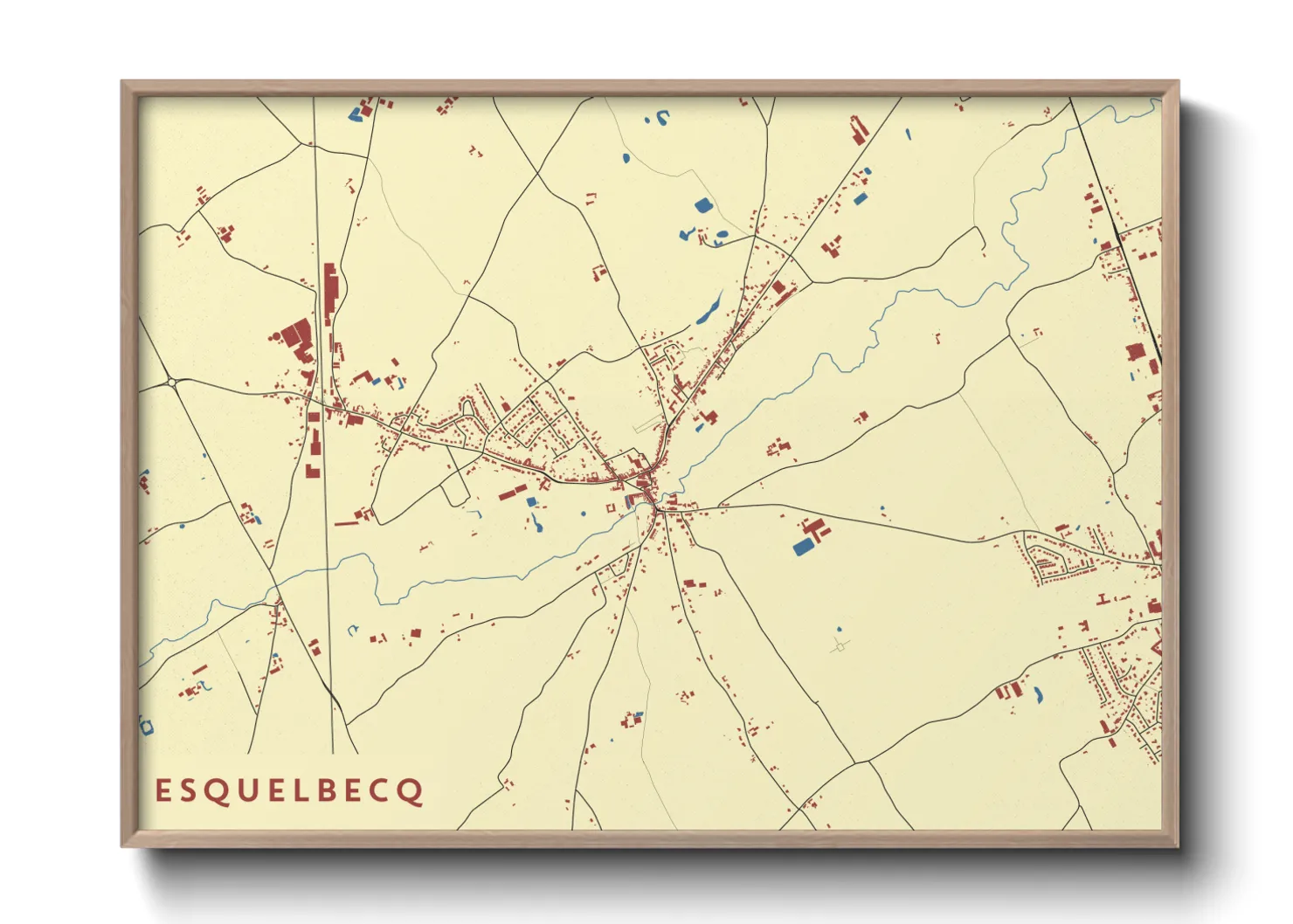 Une affiche de carte sur Esquelbecq