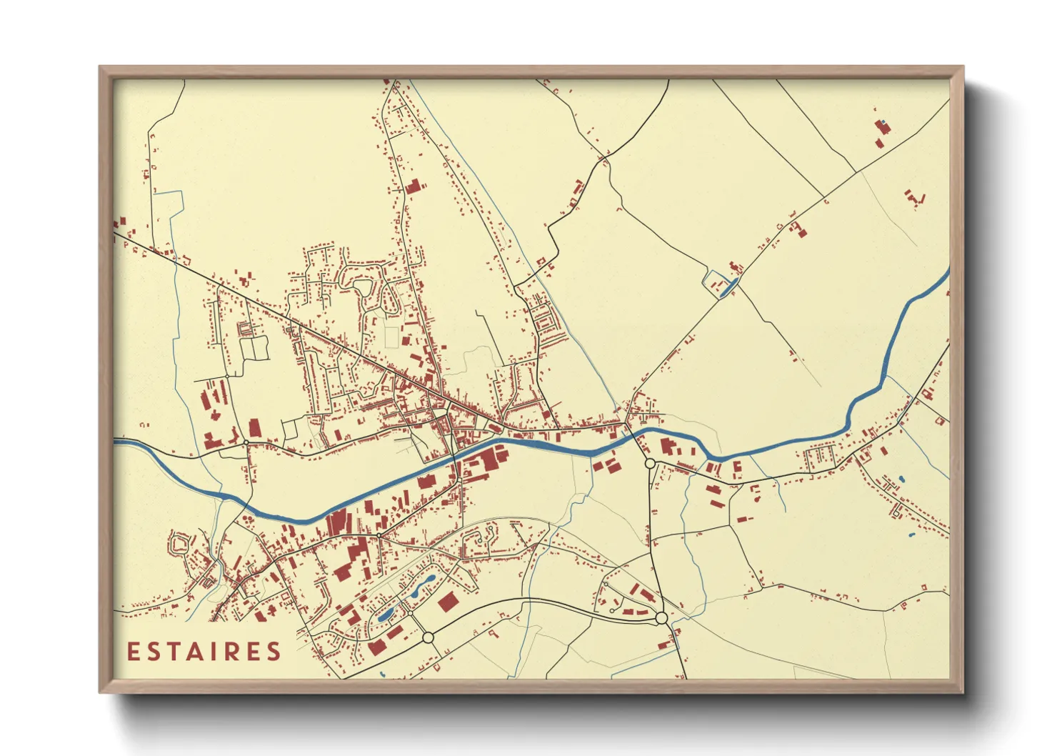 Une affiche de carte sur Estaires
