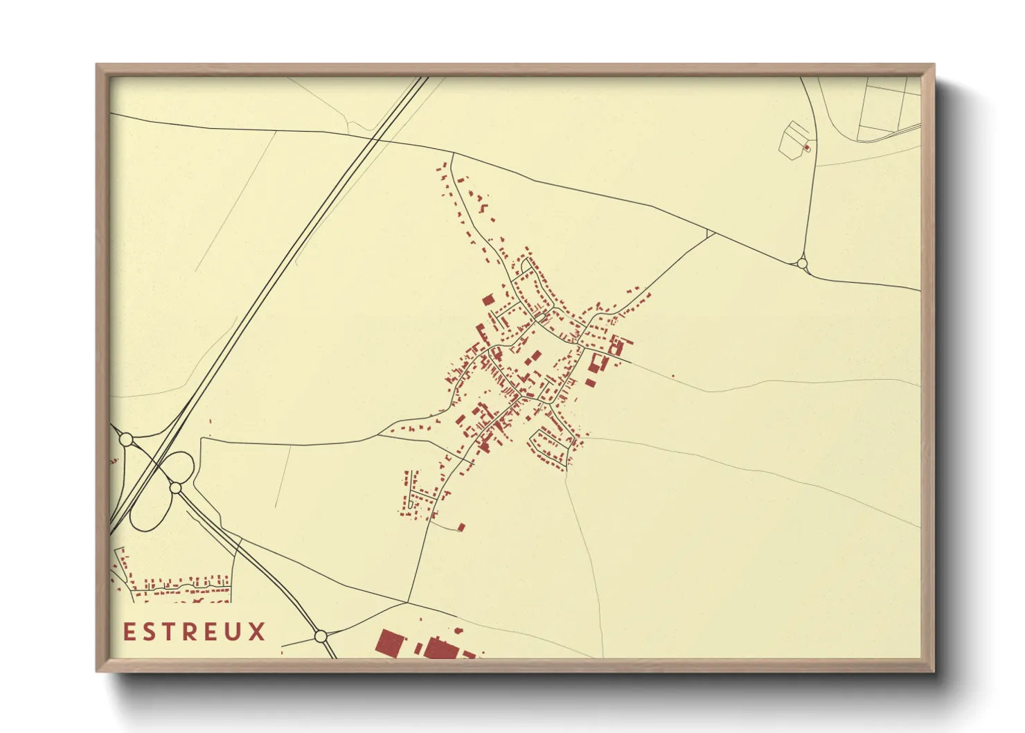 Une affiche de carte sur Estreux