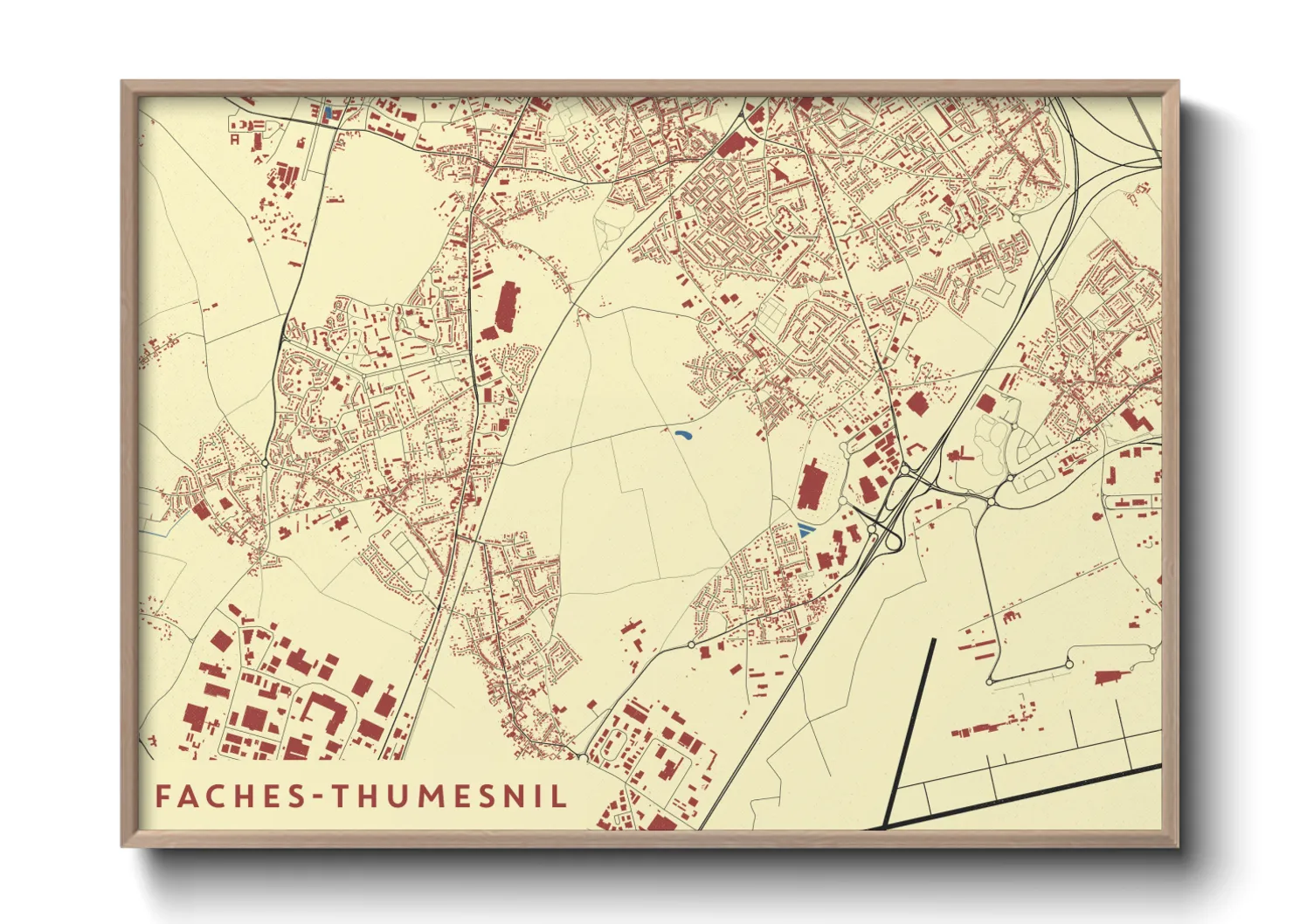 Une affiche de carte sur Faches-Thumesnil