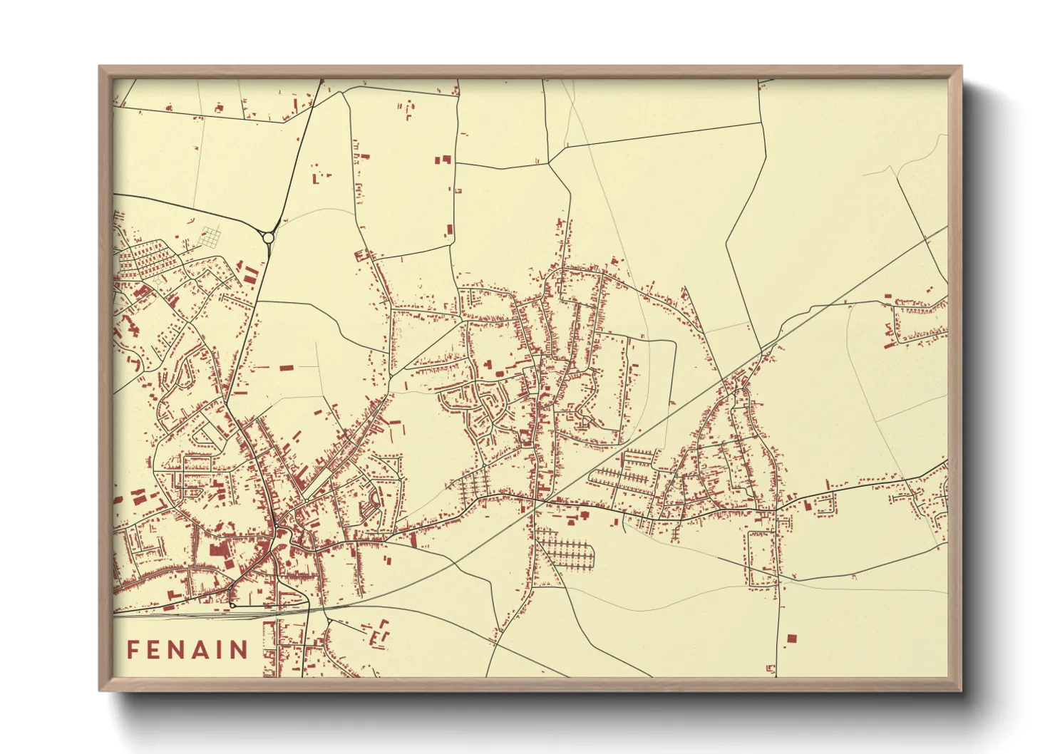 Une affiche de carte sur Fenain