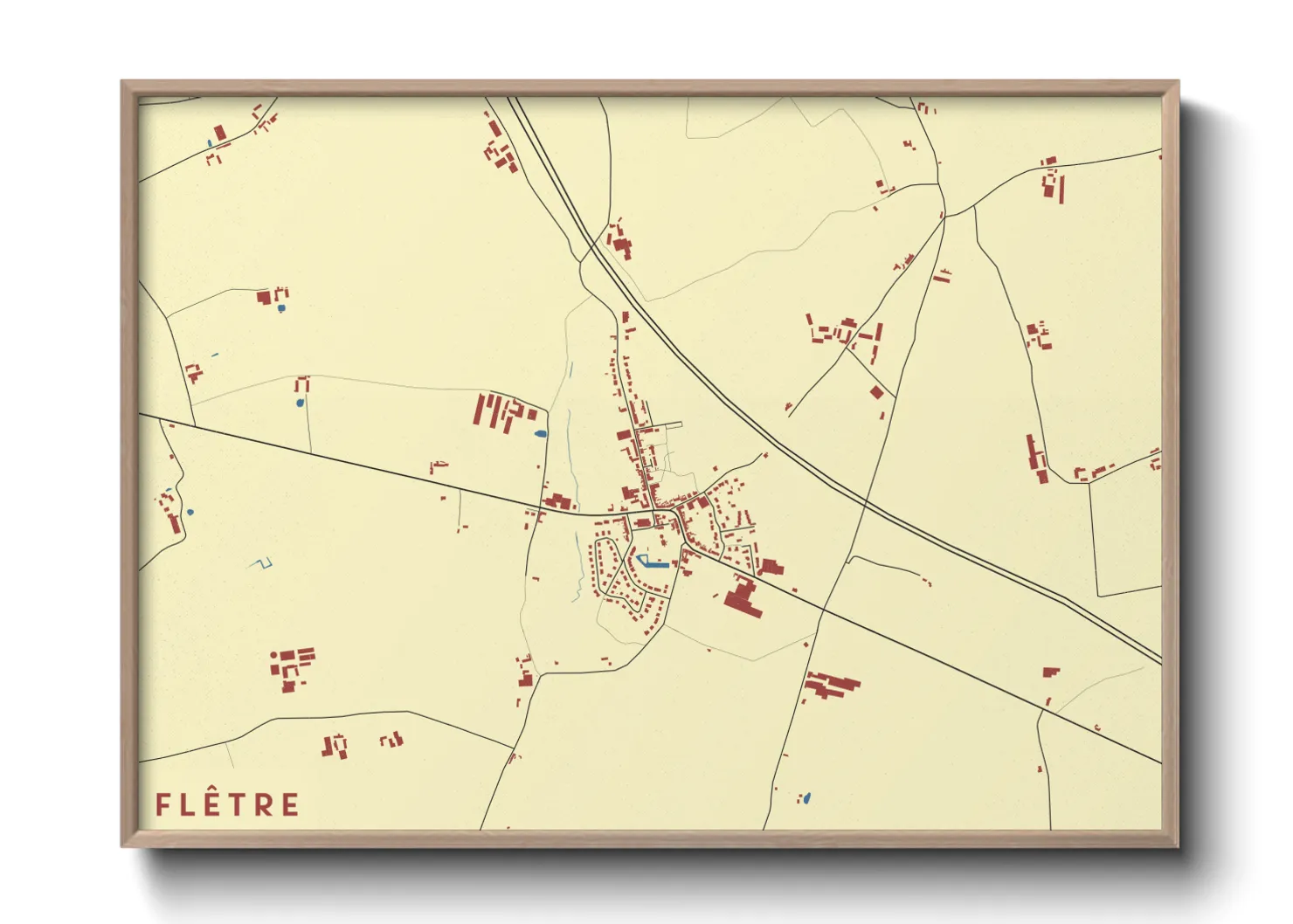 Une affiche de carte sur Flêtre