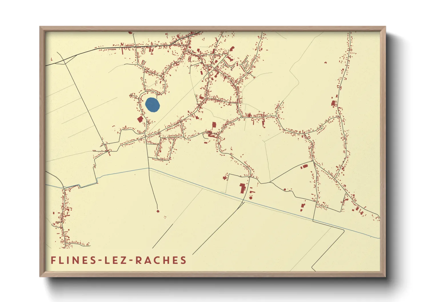 Une affiche de carte sur Flines-lez-Raches