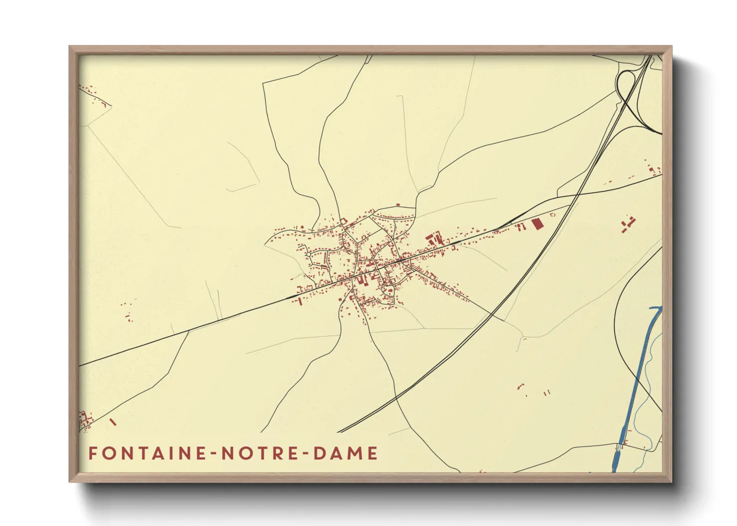 Une affiche de carte sur Fontaine-Notre-Dame