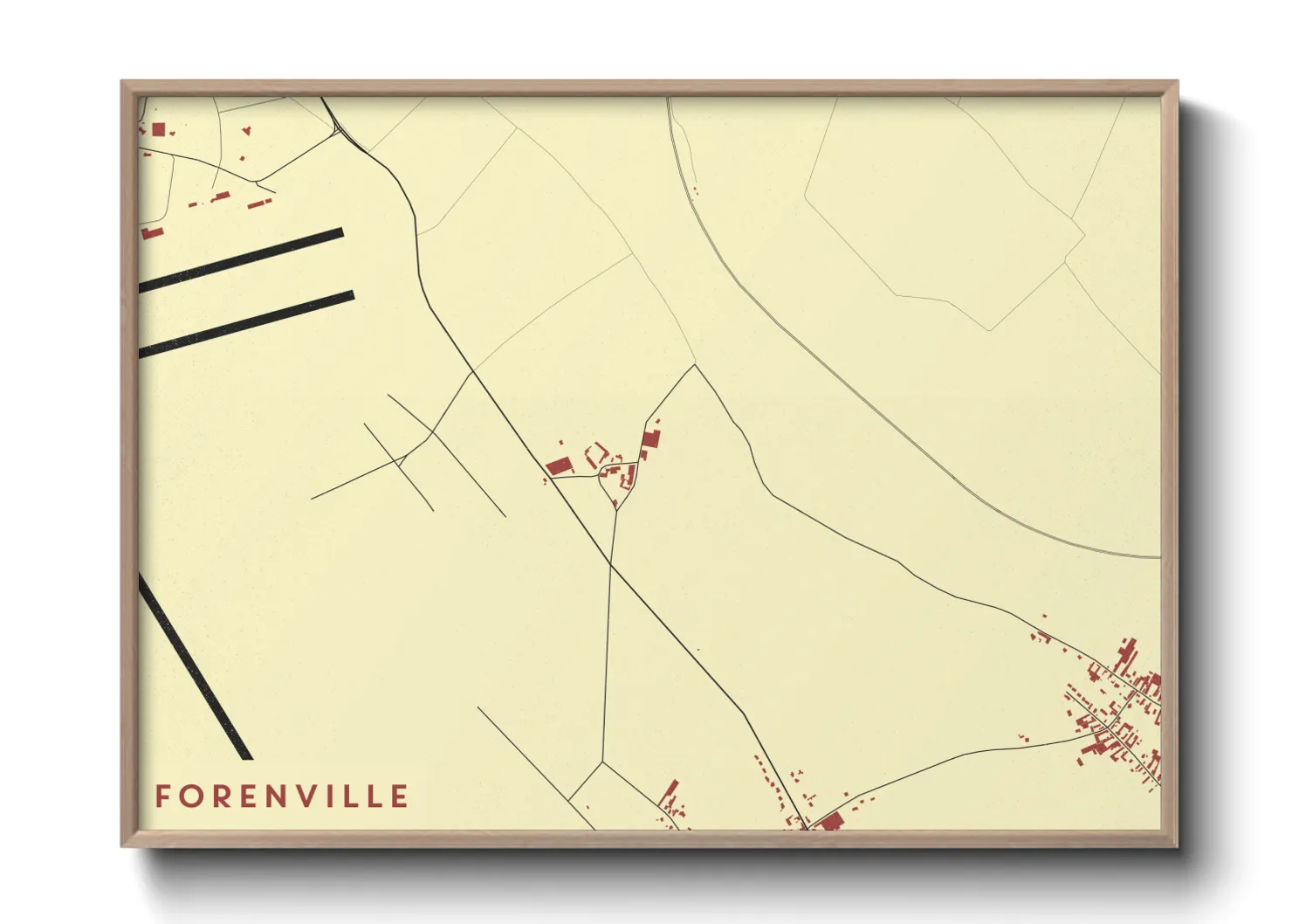 Une affiche de carte sur Forenville