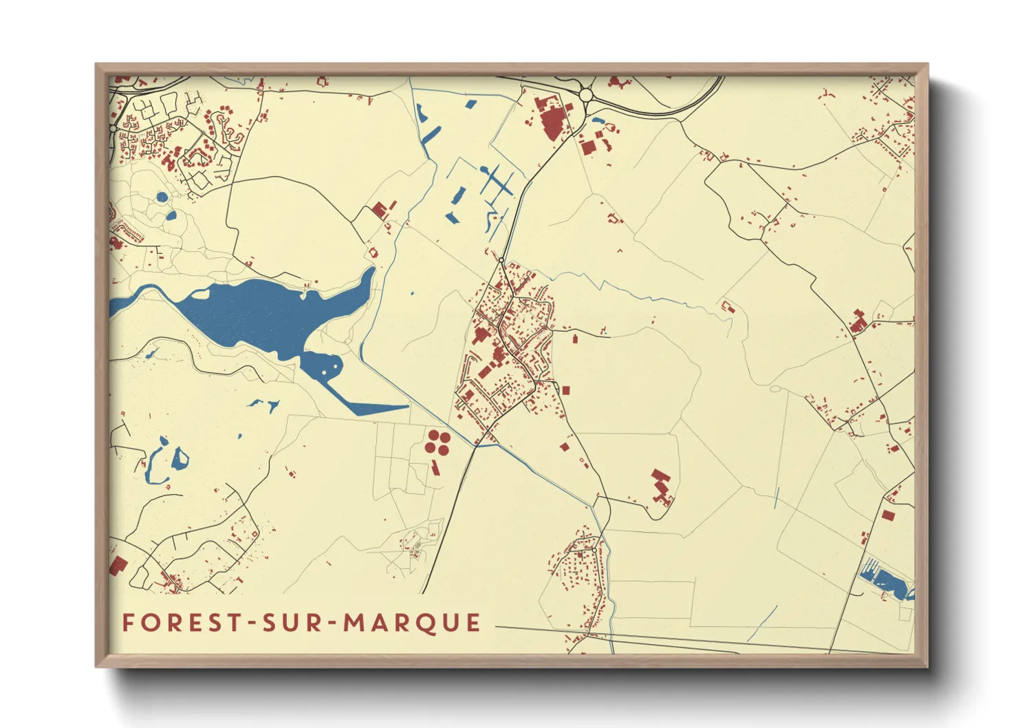 Une affiche de carte sur Forest-sur-Marque