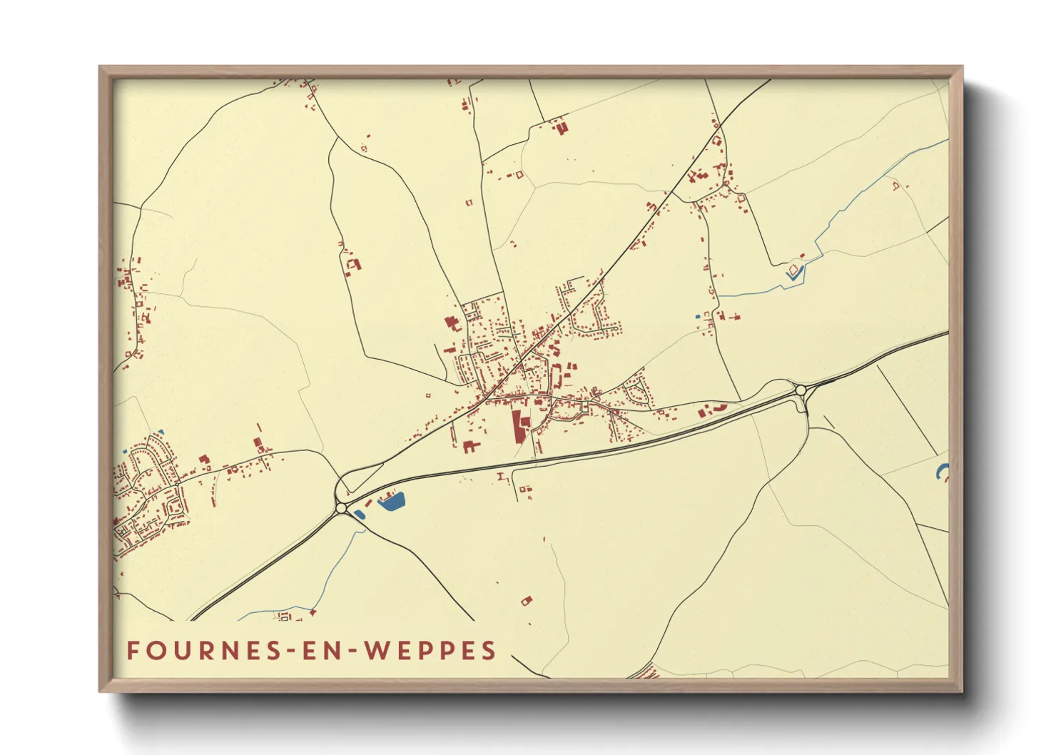 Une affiche de carte sur Fournes-en-Weppes