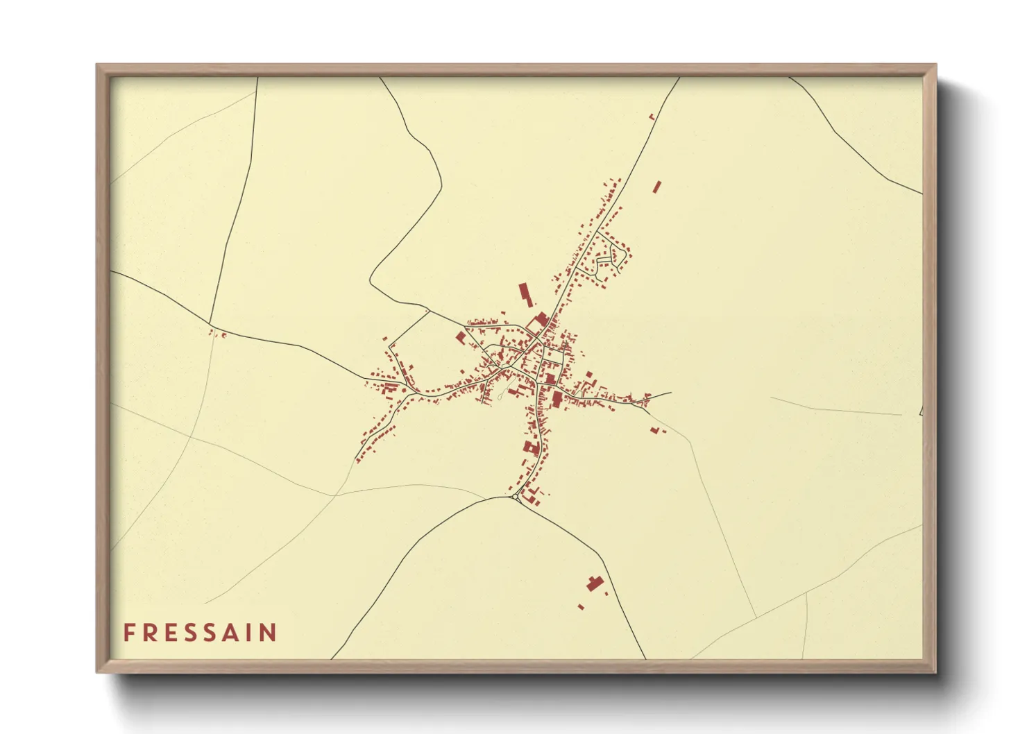 Une affiche de carte sur Fressain