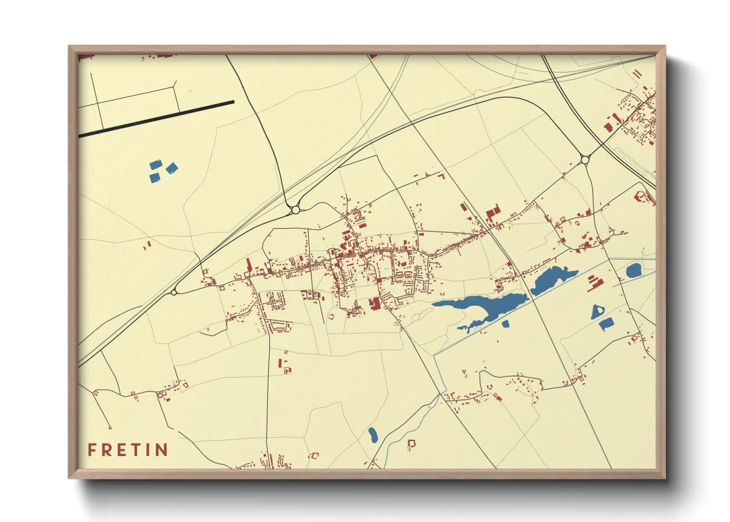 Une affiche de carte sur Fretin