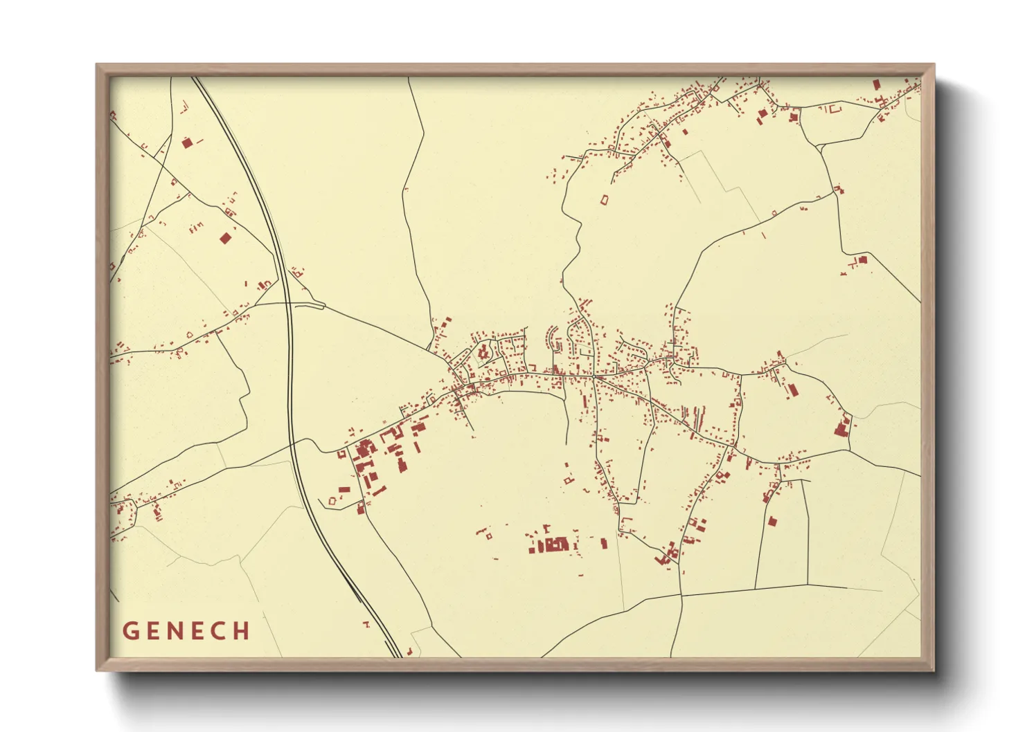 Une affiche de carte sur Genech