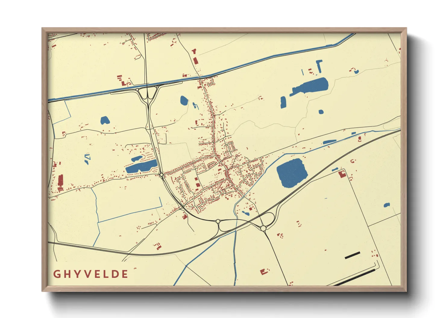 Une affiche de carte sur Ghyvelde