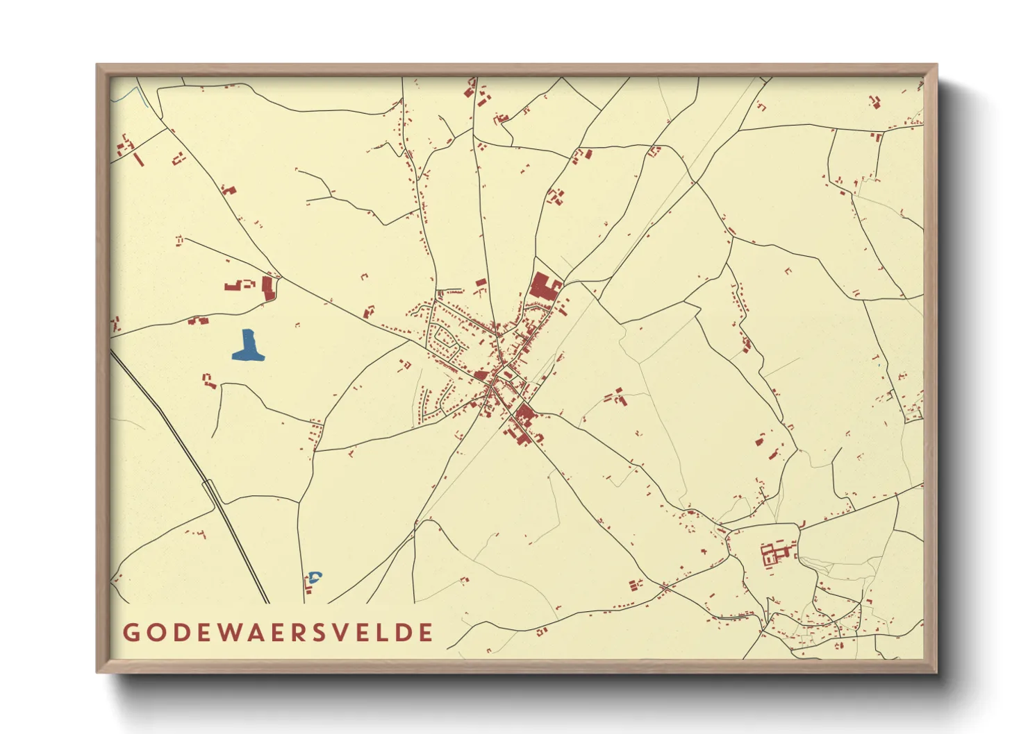 Une affiche de carte sur Godewaersvelde