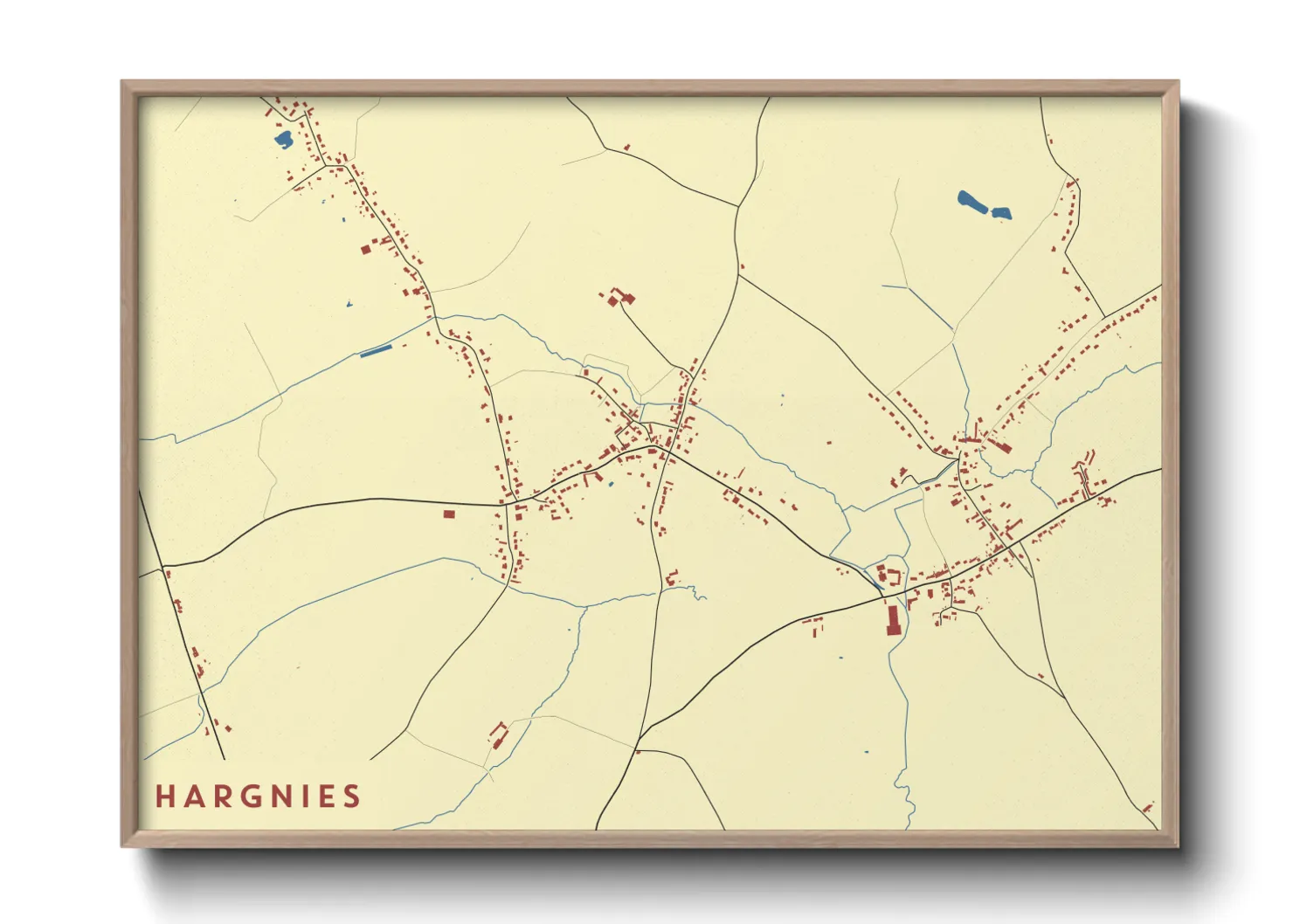 Une affiche de carte sur Hargnies