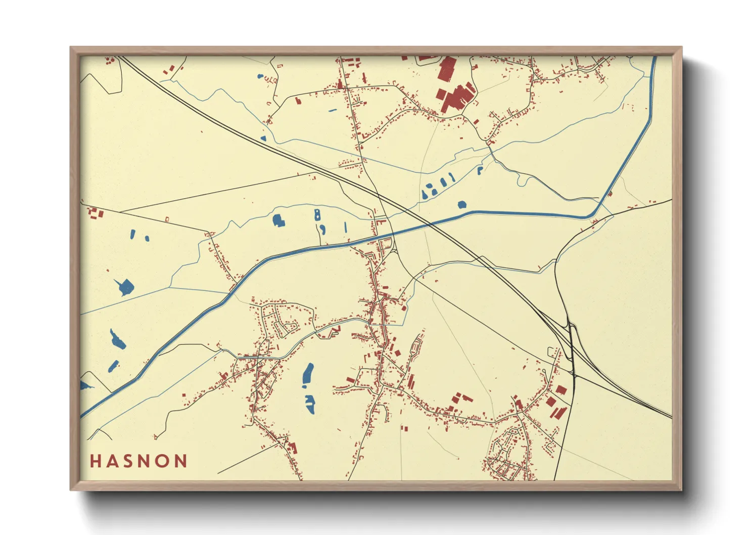 Une affiche de carte sur Hasnon