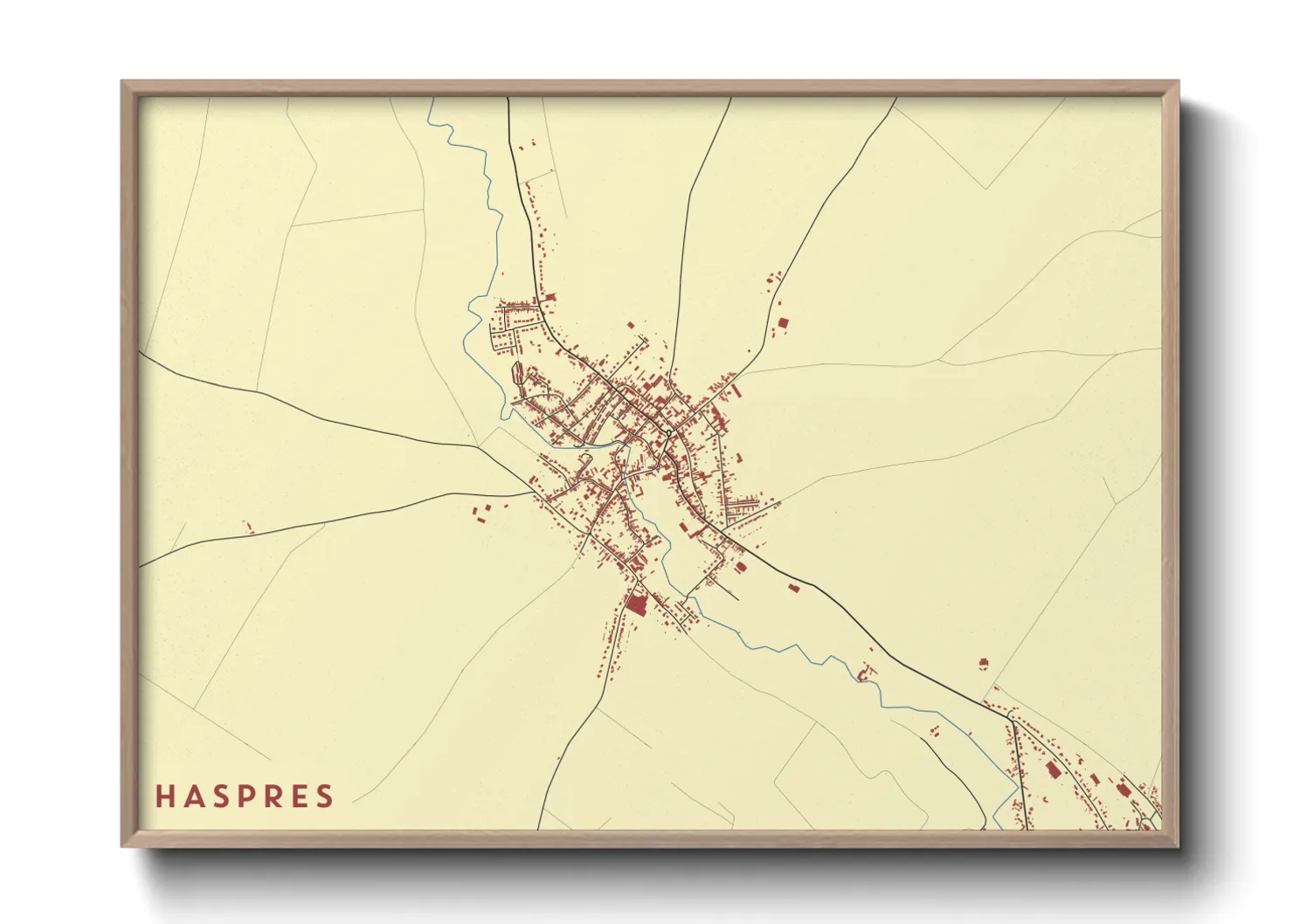 Une affiche de carte sur Haspres