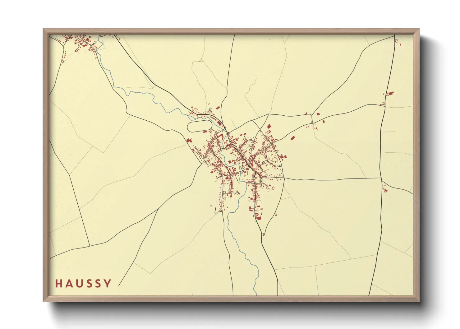 Une affiche de carte sur Haussy