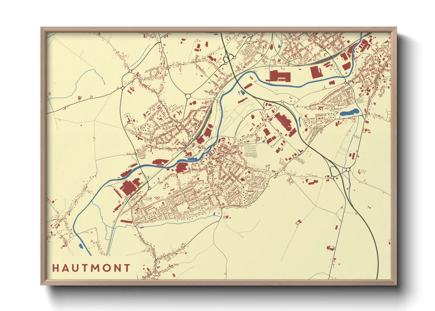 Une affiche de carte sur Hautmont
