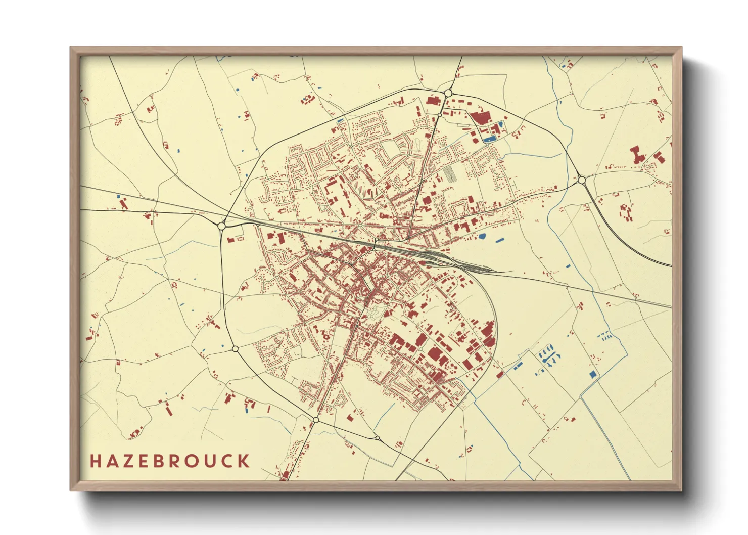 Une affiche de carte sur Hazebrouck
