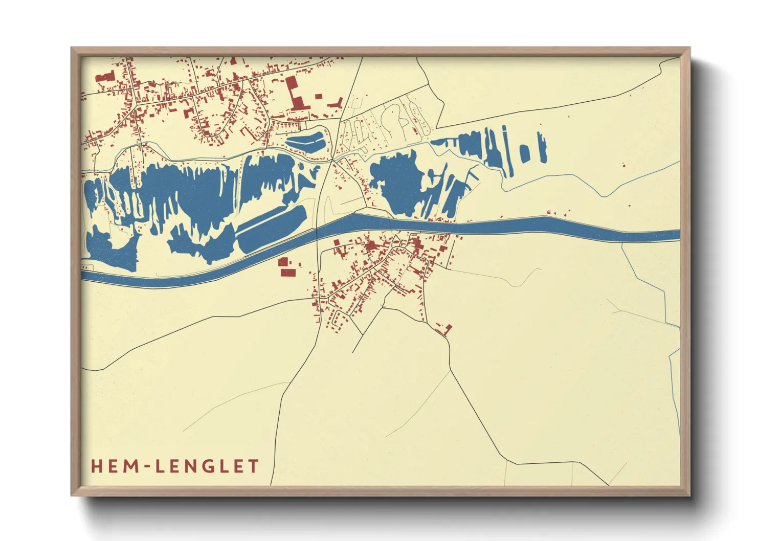 Une affiche de carte sur Hem-Lenglet